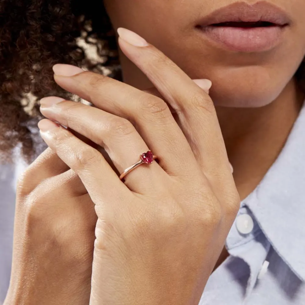 Bague Solitaire Kelvyn Argent Rose Oxyde De Zirconium|Marc Orian Clearance