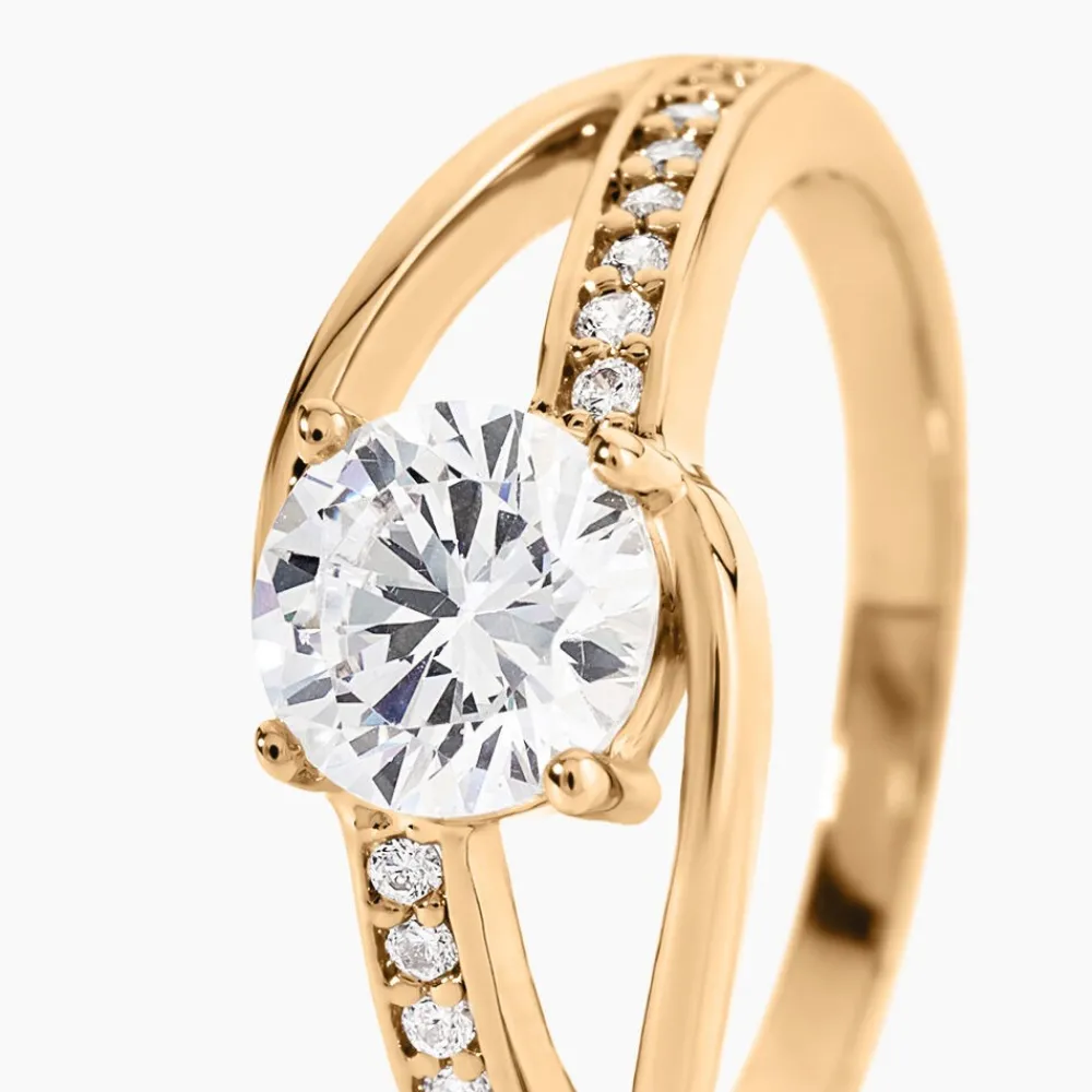 Bague Solitaire Khali Plaqué Or Jaune Oxyde De Zirconium|Marc Orian Hot