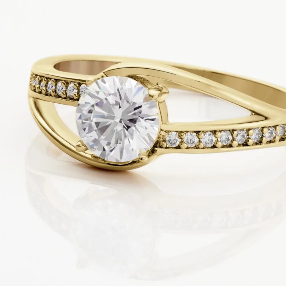 Bague Solitaire Khali Plaqué Or Jaune Oxyde De Zirconium|Marc Orian Hot