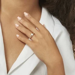Bague Solitaire Khali Plaqué Or Jaune Oxyde De Zirconium|Marc Orian Hot
