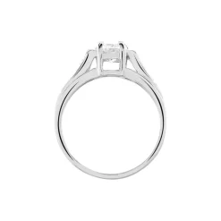 Bague Solitaire Mady Argent Blanc Oxyde De Zirconium
