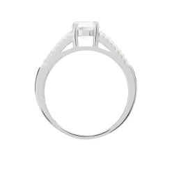 Bague Solitaire Maelline Argent Blanc Oxyde De Zirconium