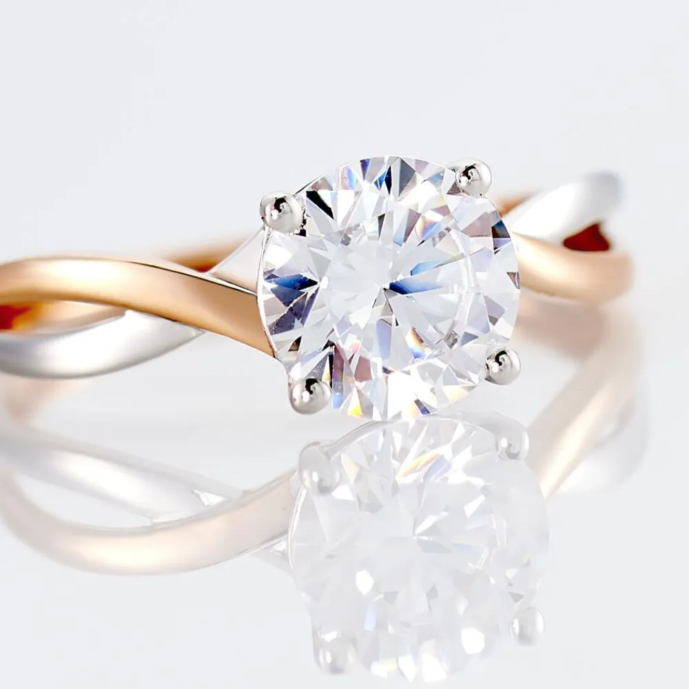 Bague Solitaire Micheline Or Bicolore Oxyde De Zirconium|Marc Orian Discount