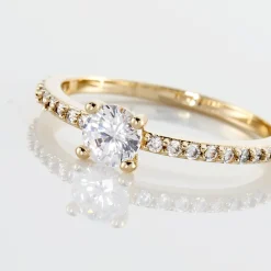 Bague Solitaire Mireilla Plaqué Or Jaune Oxyde De Zirconium|Marc Orian Outlet