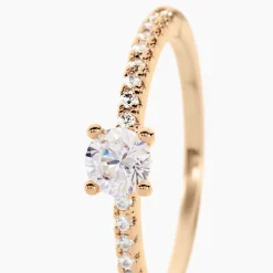 Bague Solitaire Mireilla Plaqué Or Jaune Oxyde De Zirconium|Marc Orian Outlet