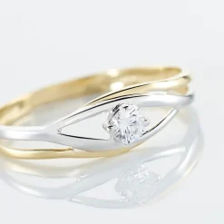 Bague Solitaire Peline Or Bicolore Oxyde De Zirconium|Marc Orian Discount