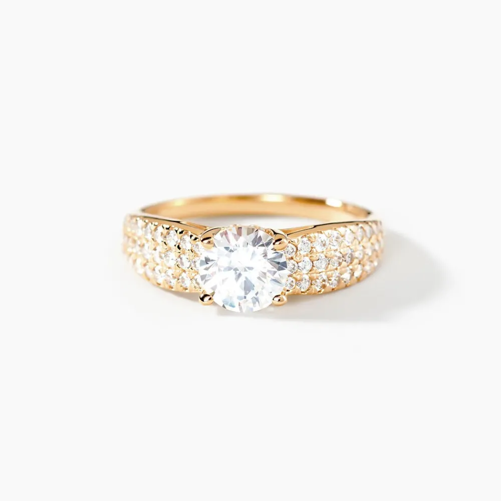 Bague Solitaire Plaque Or Jaune Oxyde De Zirconium|Marc Orian Clearance
