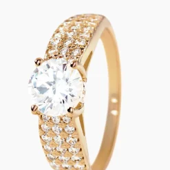 Bague Solitaire Plaque Or Jaune Oxyde De Zirconium|Marc Orian Clearance