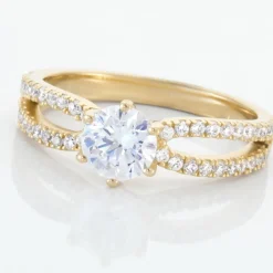 Bague Solitaire Plaqué Or Jaune Melaina Oxyde De Zirconium|Marc Orian Sale