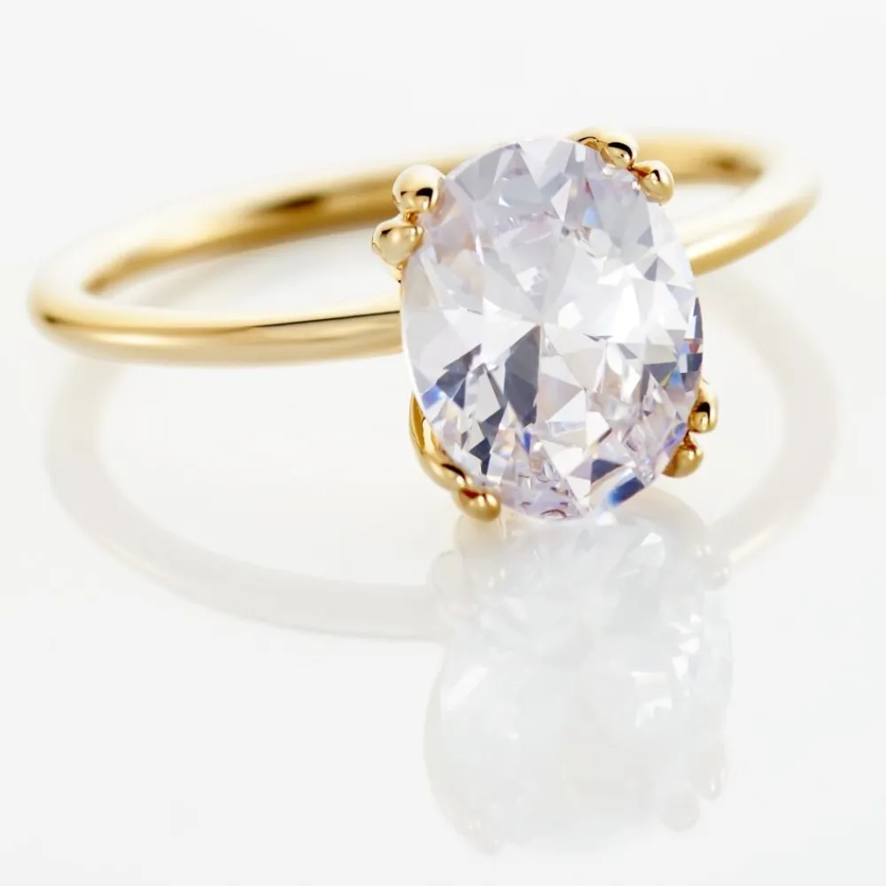 Bague Solitaire Plaqué Or Liber Oxyde De Zirconium|Marc Orian Discount