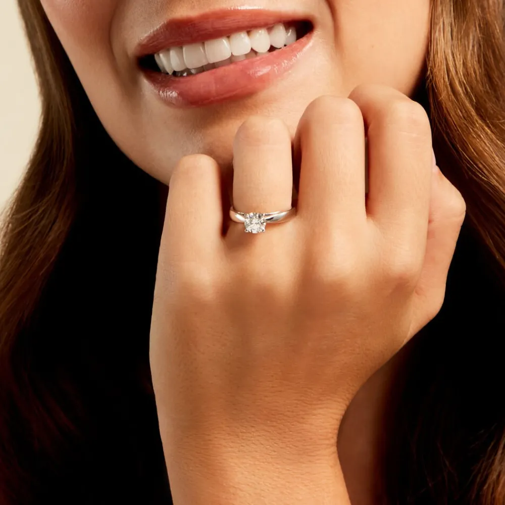 Bague Solitaire Platine Blanc Diamant|Marc Orian Discount