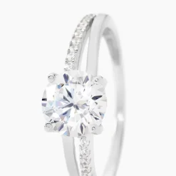 Bague Solitaire Poseidon Argent Blanc Oxyde De Zirconium|Marc Orian Discount