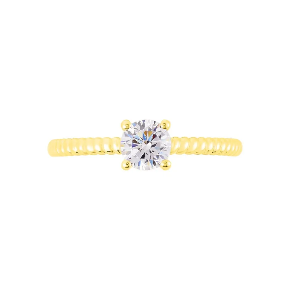 Bague Solitaire Renate Or Jaune Oxyde De Zirconium