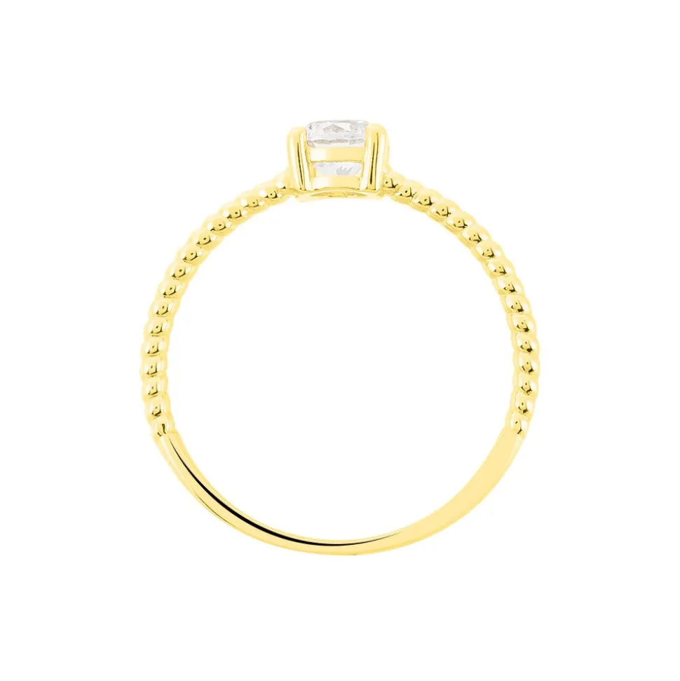 Bague Solitaire Renate Or Jaune Oxyde De Zirconium