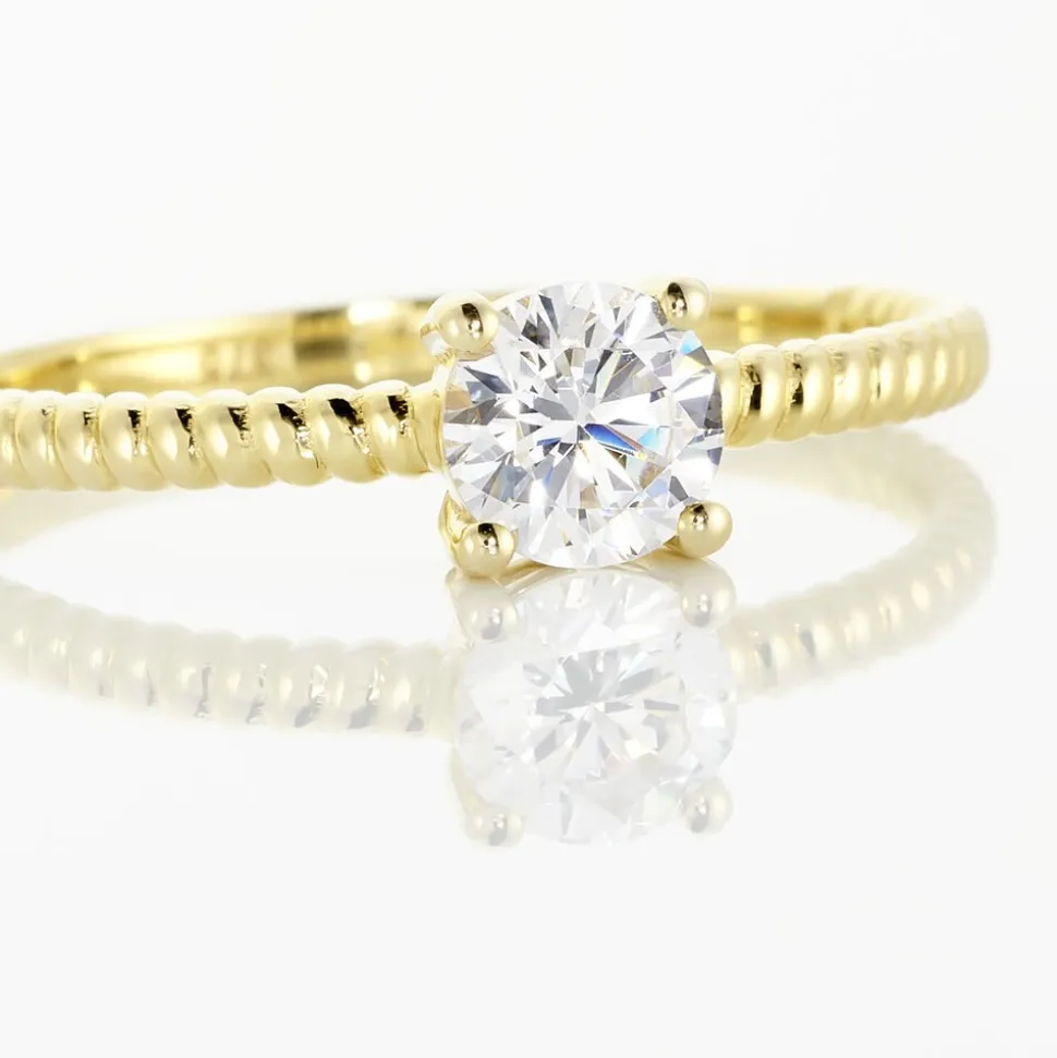 Bague Solitaire Renate Or Jaune Oxyde De Zirconium