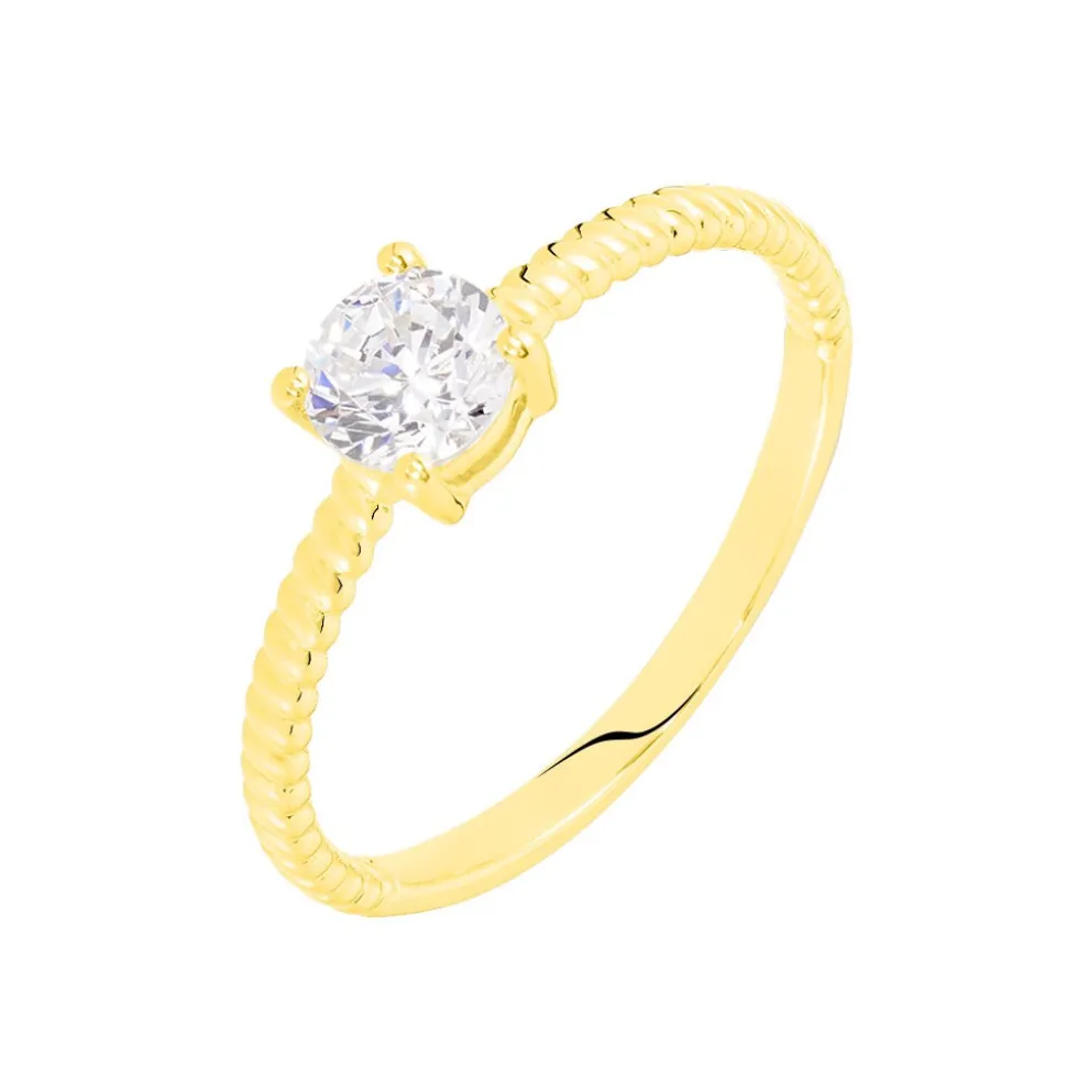 Bague Solitaire Renate Or Jaune Oxyde De Zirconium