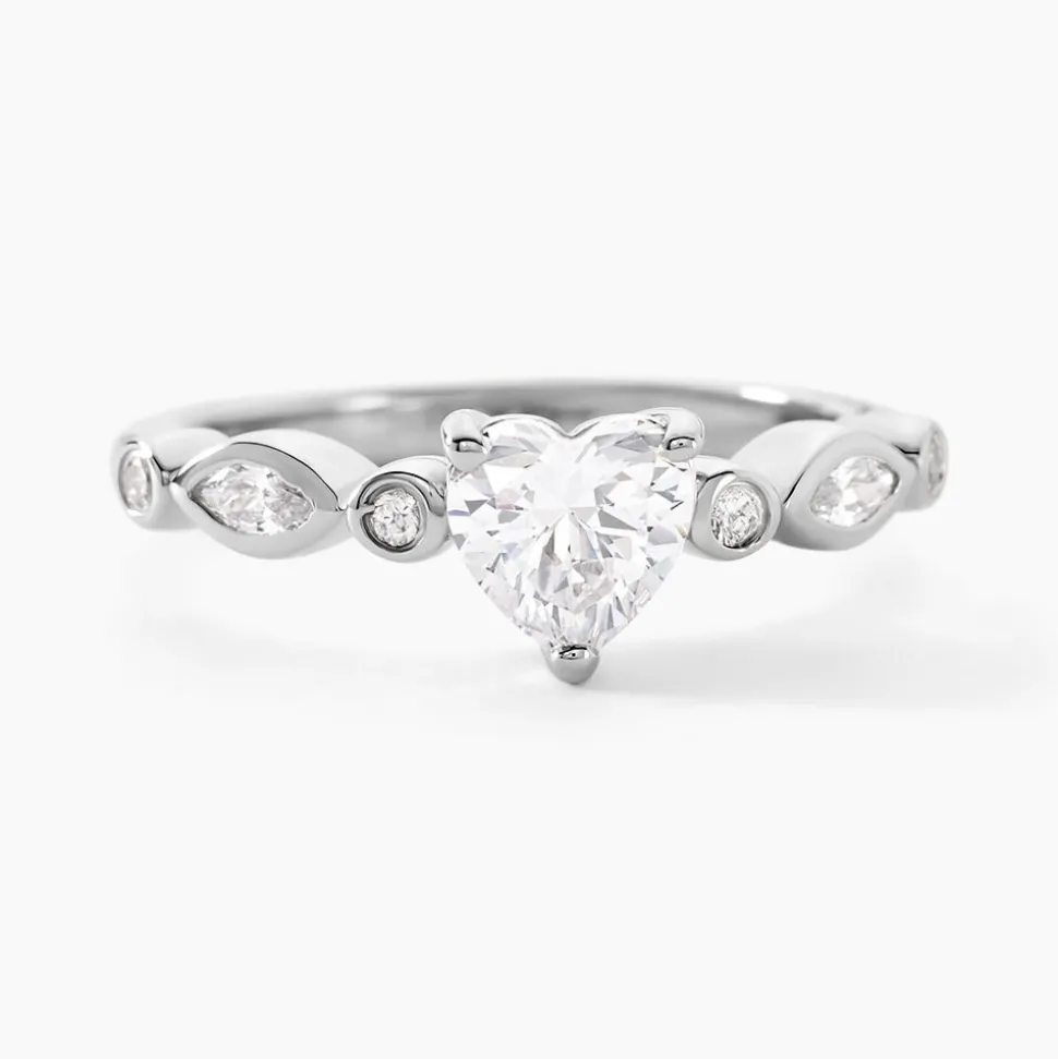 Bague Solitaire Sagan Argent Blanc Oxyde De Zirconium