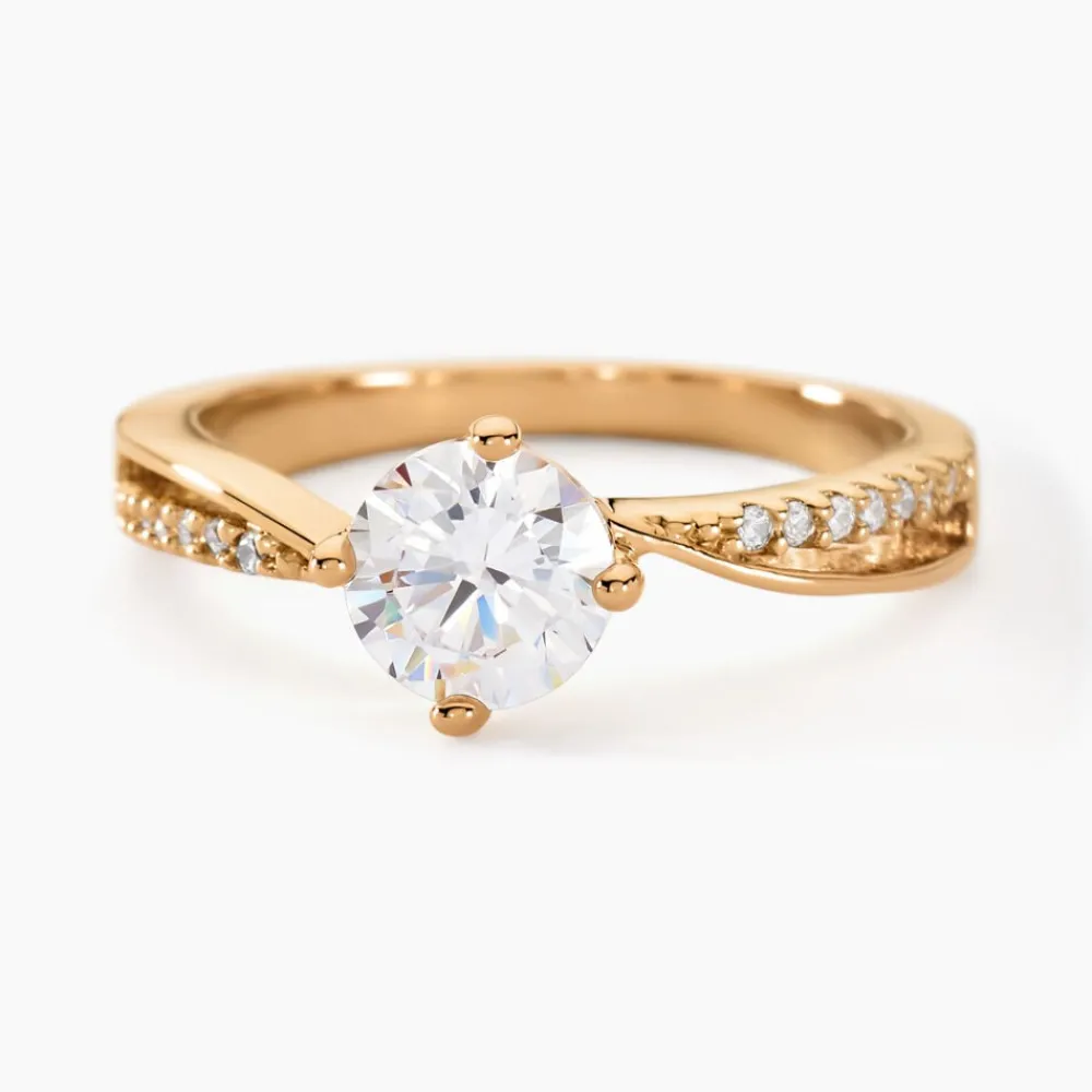 Bague Solitaire Sarah-lee Plaqué Or Jaune Oxyde De Zirconium|Marc Orian Outlet