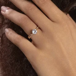 Bague Solitaire Sarah-lee Plaqué Or Jaune Oxyde De Zirconium|Marc Orian Outlet