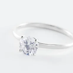 Bague Solitaire Stella Argent Blanc Oxyde De Zirconium|Marc Orian Clearance