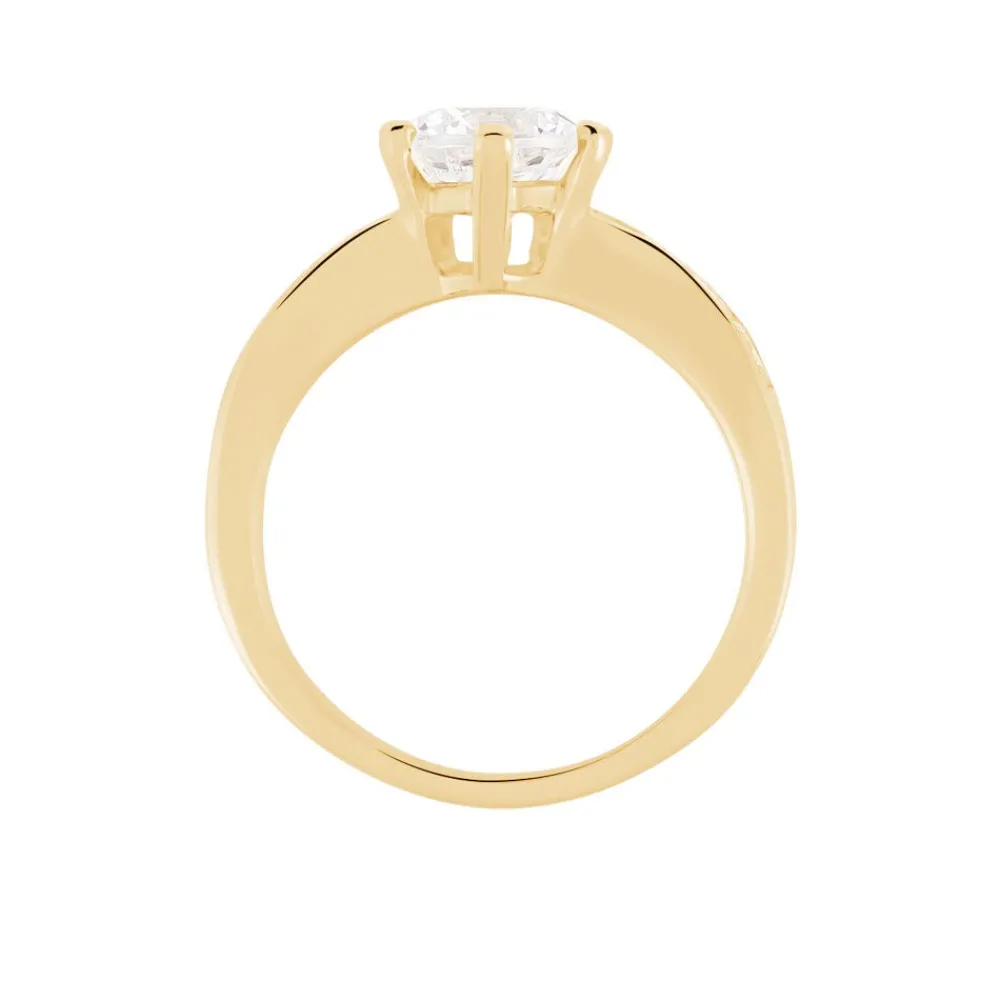 Bague Solitaire Stevie Plaqué Or Jaune Oxyde De Zirconium|Marc Orian Best