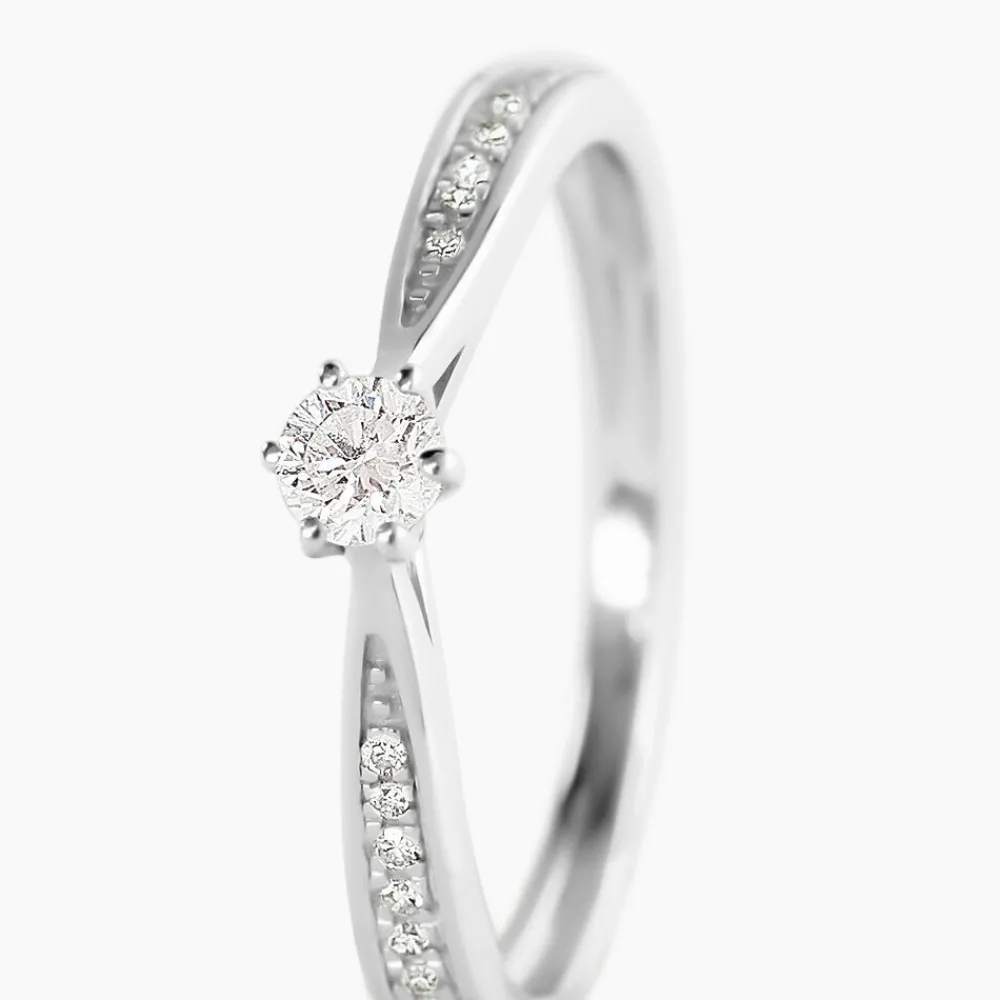 Bague Solitaire Symphonie Or Blanc Diamant|Marc Orian