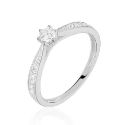 Bague Solitaire Symphonie Or Blanc Diamant|Marc Orian Discount