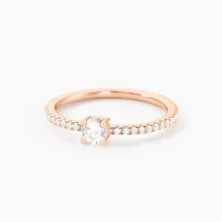 Bague Solitaire Ursi Argent Rose Oxyde De Zirconium|Marc Orian