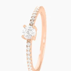 Bague Solitaire Ursi Argent Rose Oxyde De Zirconium|Marc Orian