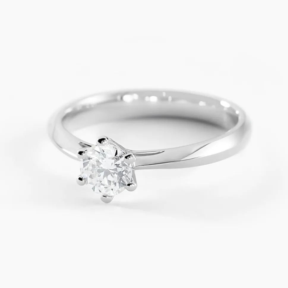Bague Solitaire Veronika Or Blanc Diamant