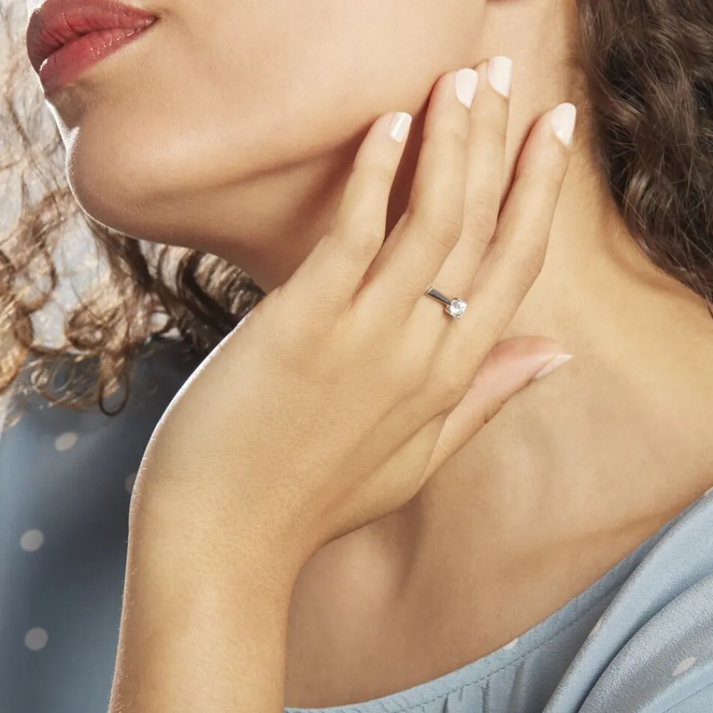 Bague Solitaire Vicoeuria Or Blanc Diamant Synthétique|Marc Orian Sale