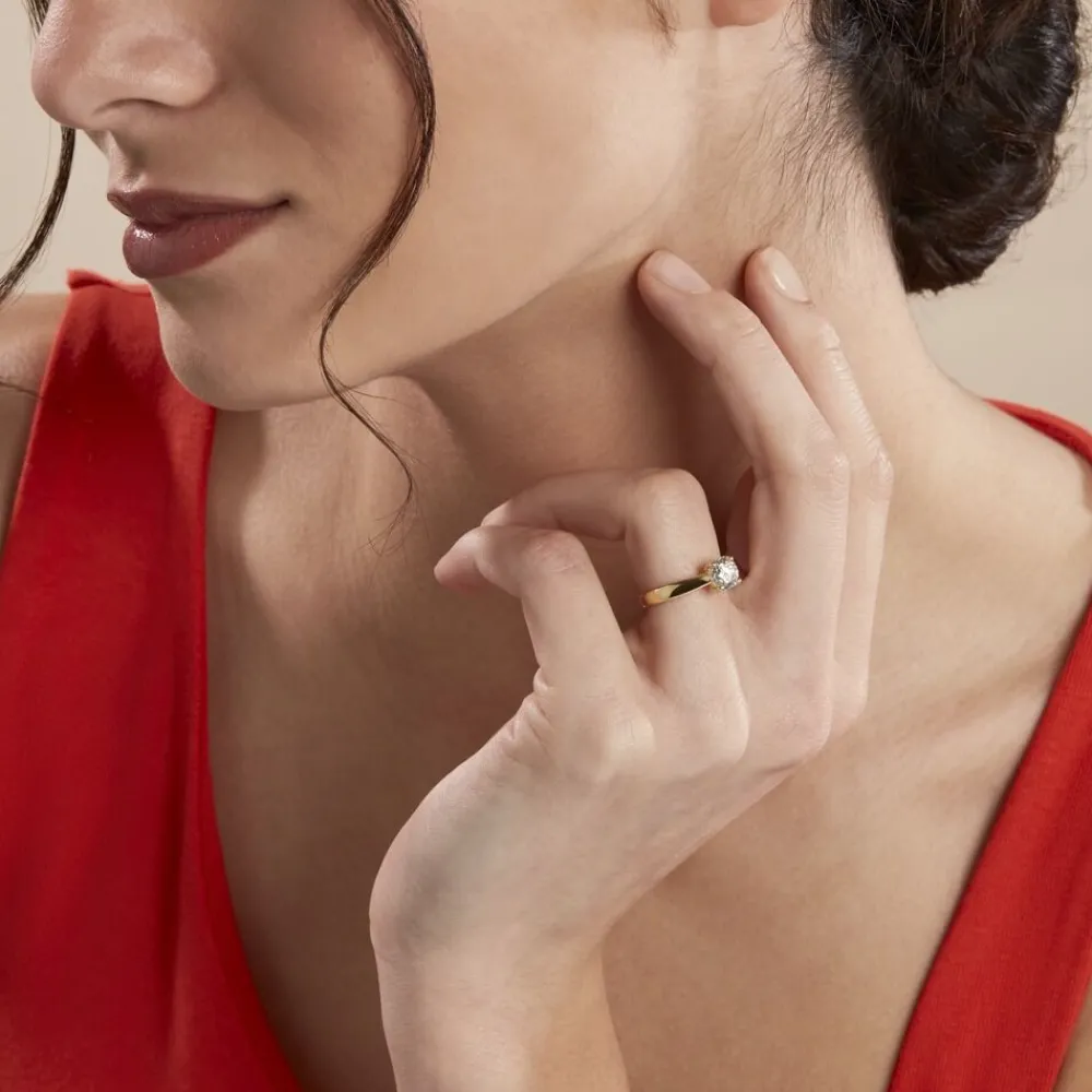 Bague Solitaire Vicoeuria Or Jaune Diamant Synthétique|Marc Orian Best