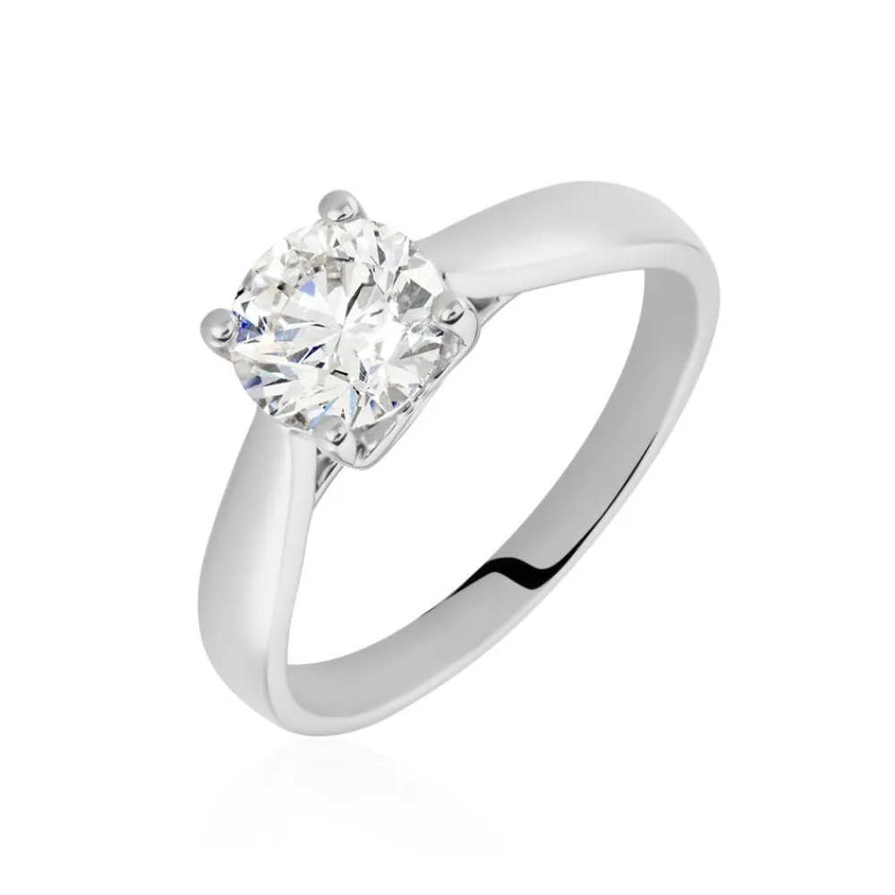 Bague Solitaire Vicoeuria Or Blanc Diamant Synthétique|Marc Orian New