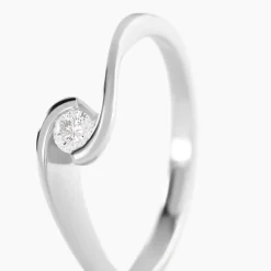 Bague Solitaire Vrille Or Blanc Diamant
