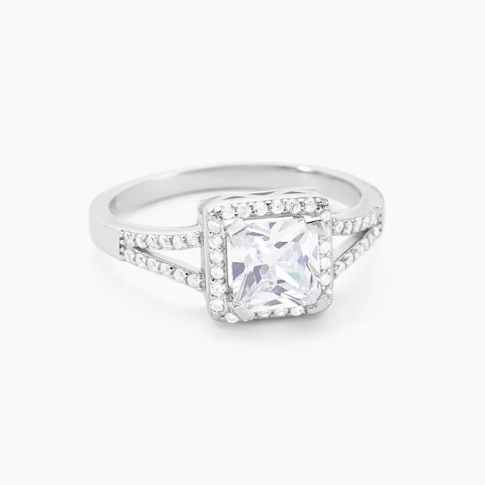 Bague Solitaire Wilona Argent Blanc Oxyde De Zirconium|Marc Orian Outlet