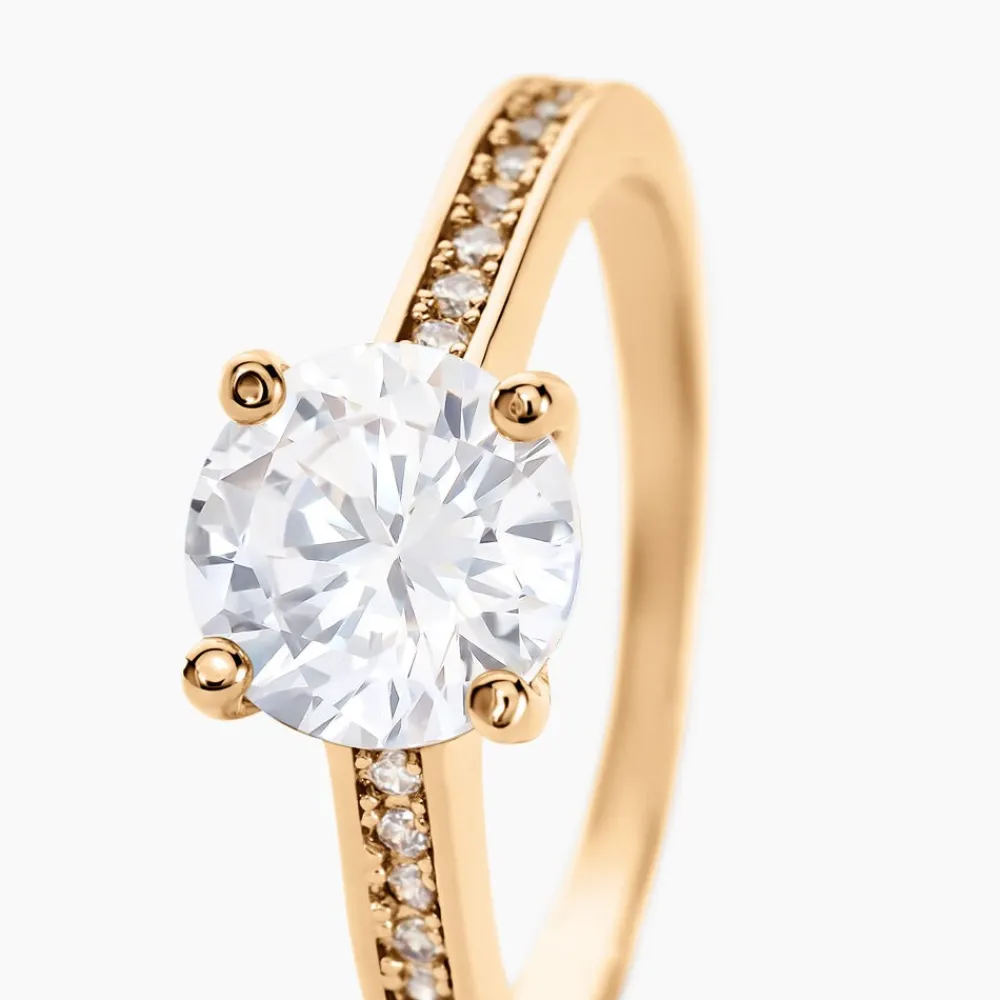 Bague Solitaire Zoura Plaqué Or Jaune Oxyde De Zirconium|Marc Orian