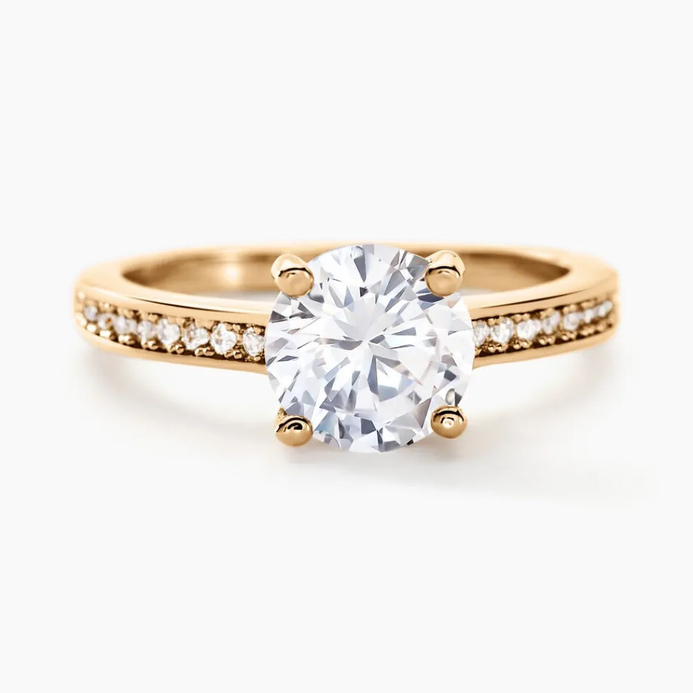 Bague Solitaire Zoura Plaqué Or Jaune Oxyde De Zirconium|Marc Orian