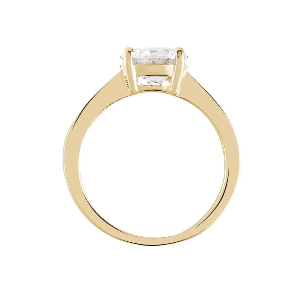 Bague Solitaire Zoura Plaqué Or Jaune Oxyde De Zirconium|Marc Orian