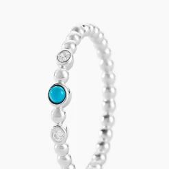Bague Sorene Argent Blanc Turquoise Oxyde De Zirconium|Marc Orian New
