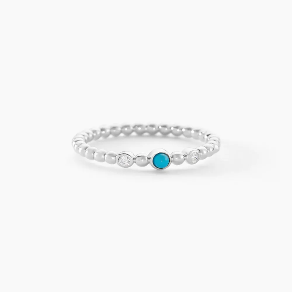 Bague Sorene Argent Blanc Turquoise Oxyde De Zirconium|Marc Orian New