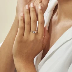 Bague Sylvene Or Bicolore Saphir