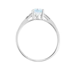 Bague Tarente Or Blanc Topaze Et Diamant