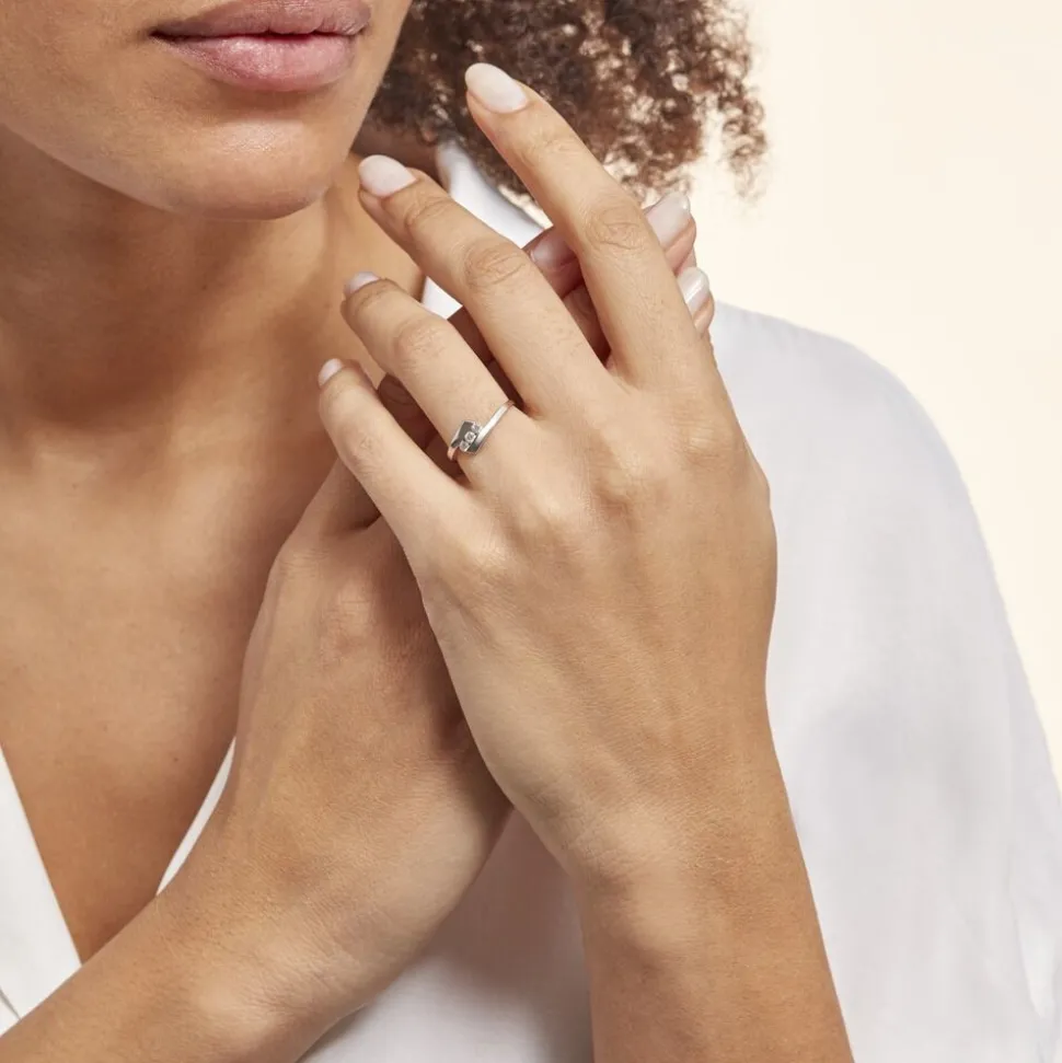 Bague Trilogie Or Blanc Diamant