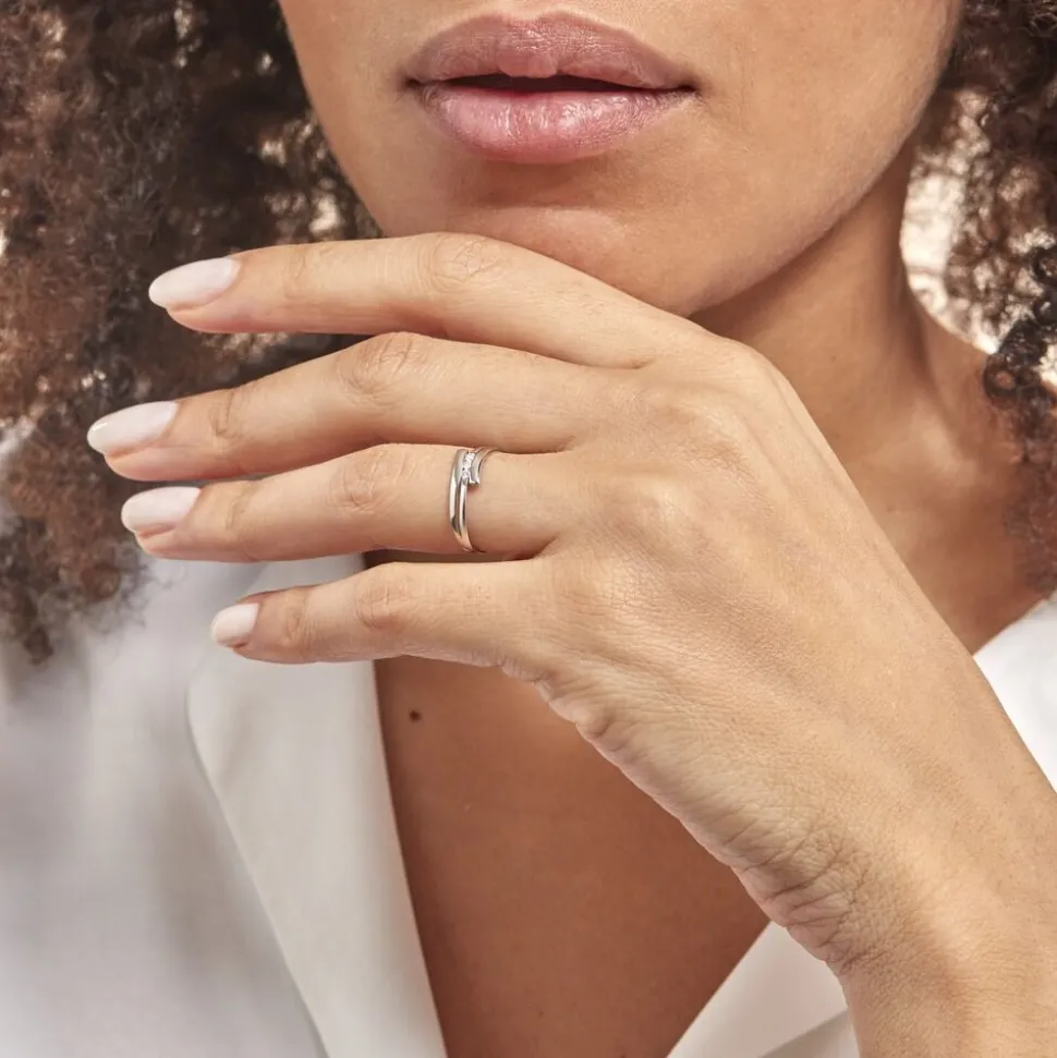Bague Triptyque Or Blanc Diamant