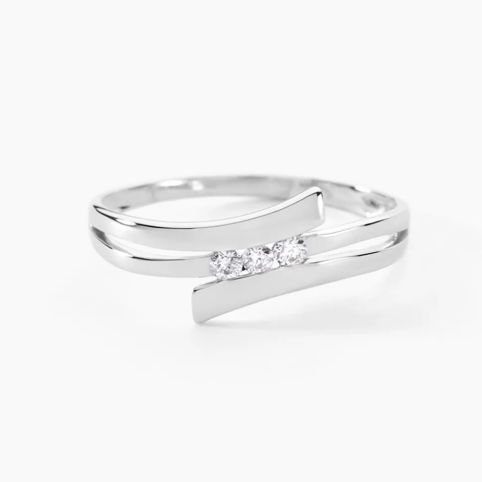 Bague Triptyque Or Blanc Diamant