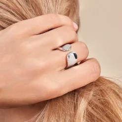 Bague Two Argent Blanc
