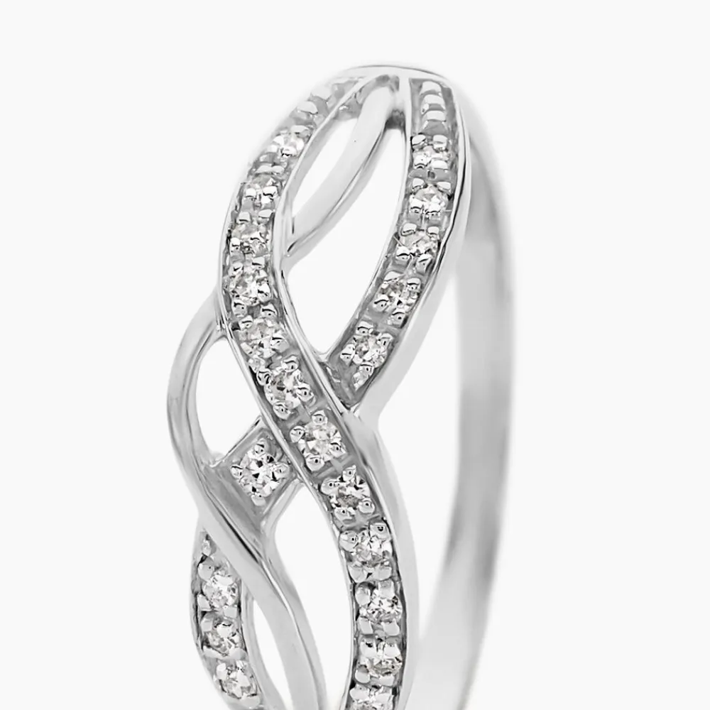 Bague Vaguelette Or Blanc Diamant|Marc Orian Online