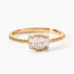 Bague Valentyne Plaque Or Jaune Oxyde De Zirconium|Marc Orian Clearance