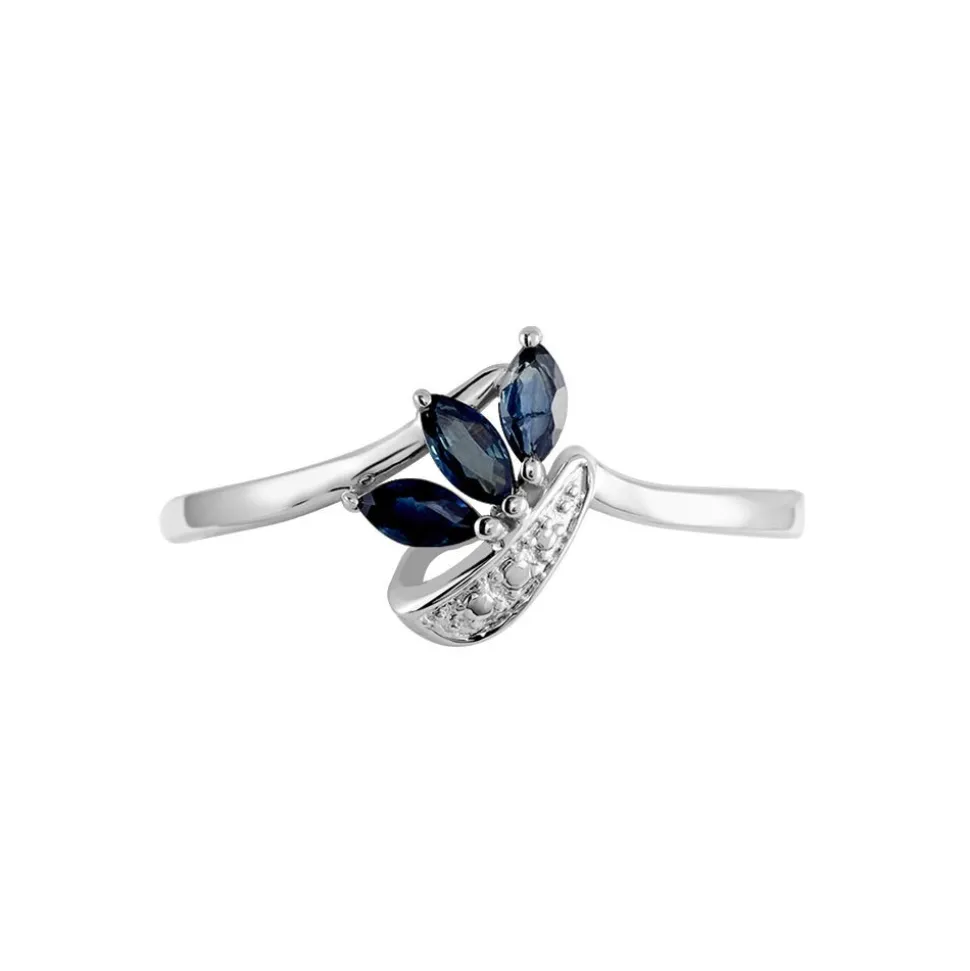 Bague Valy Or Blanc Saphir