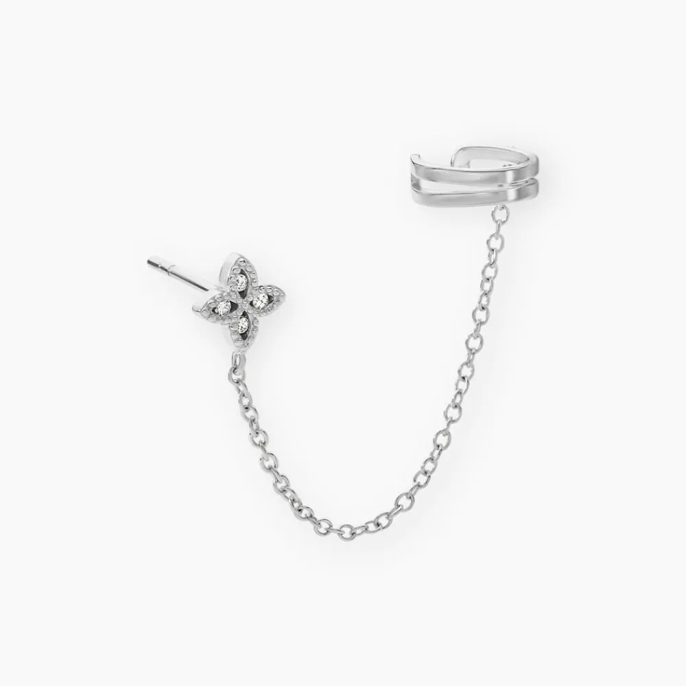Bijou D'oreille Unitaire Argent Blanc Heh Oxydes De Zirconium|Marc Orian New